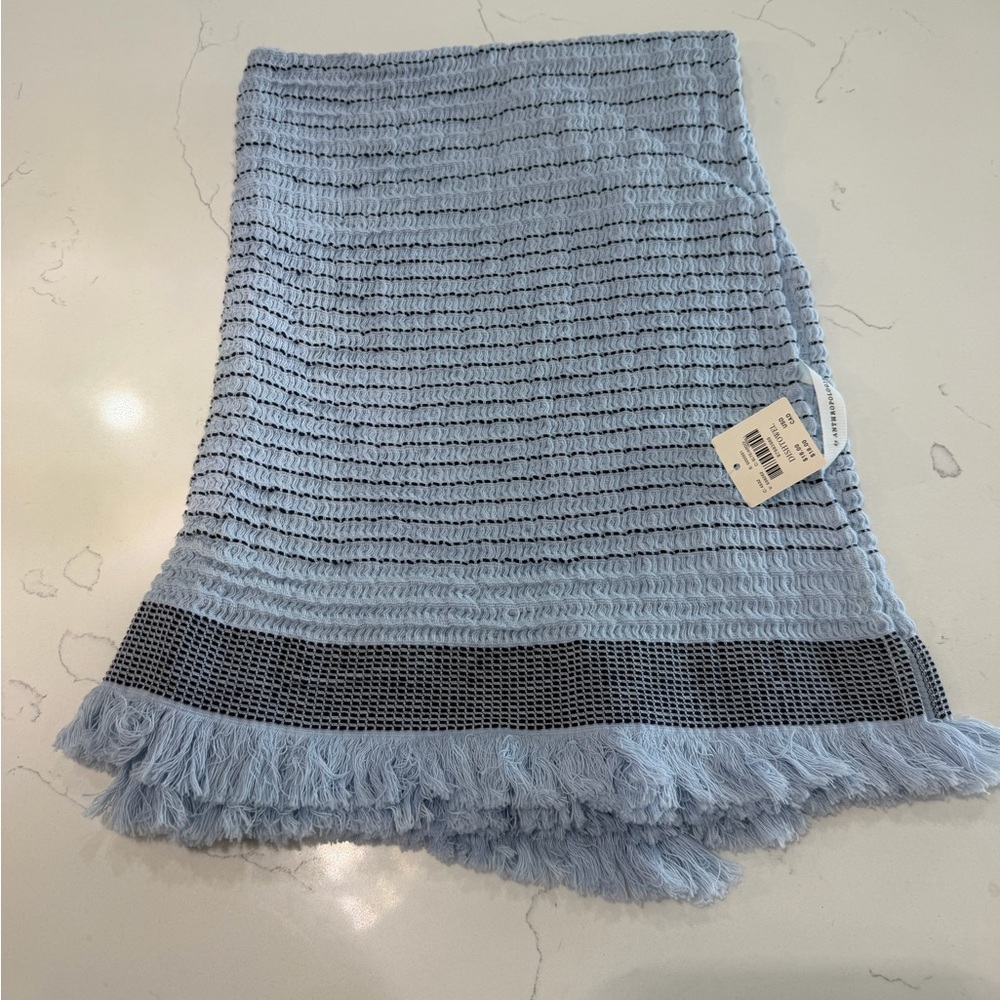 Anthropologie Light Blue Waffle Weave Dishtowel
